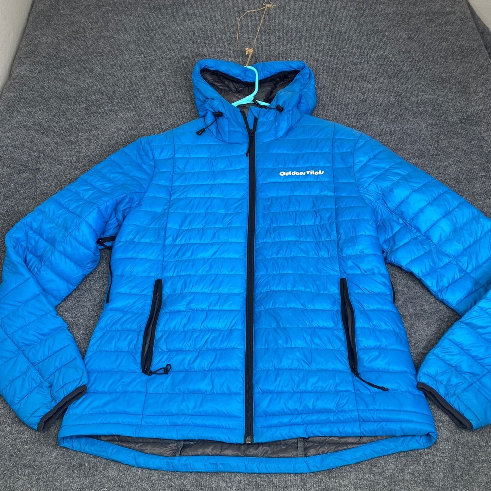 Outdoor Vitals LoftTek Insulated Jacket Mens XXL Blue Hooded Puffer Ripstop